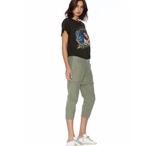 Etienne Marcel Utilitarian Military Pants Kaki Green Crop Slouch NEW Size 27‎